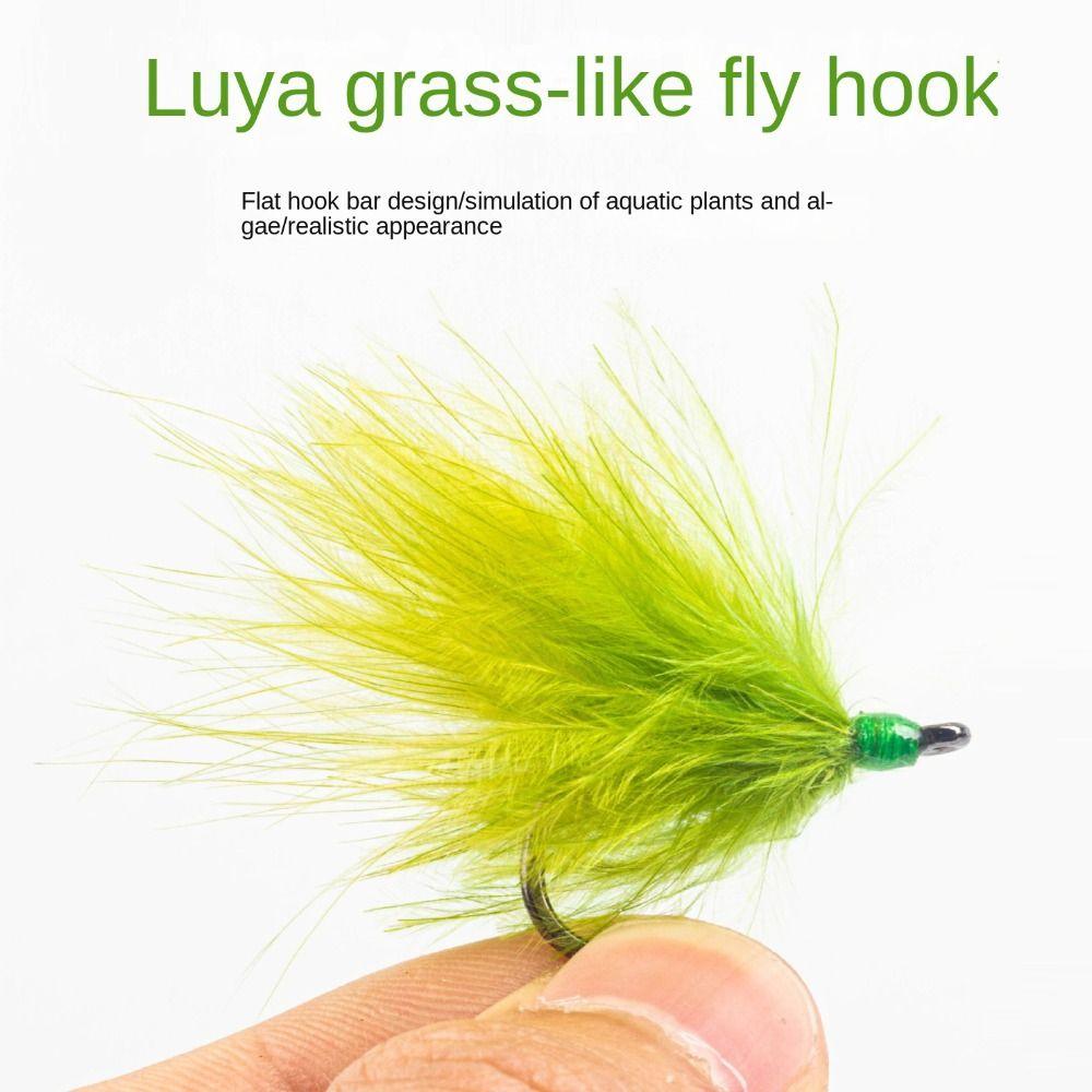 Карп Водное Растение Рыболовный Крючок Зеленый Перо Рыболовный Крючок Водоросли Рыболовный Крючок Зеленая Трава Рыболовный Крючок 8-Without box